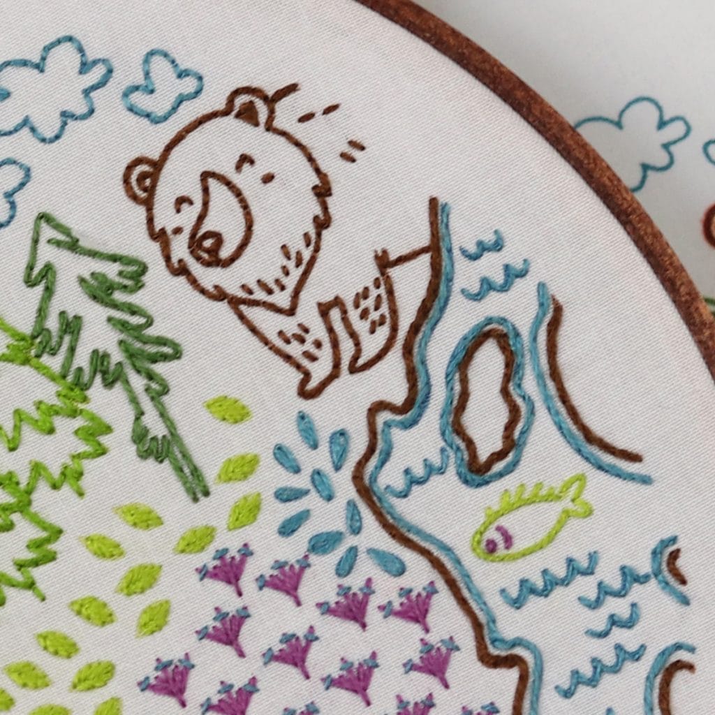 The Fly Stitch is used in a number of ways on To The Woods. 