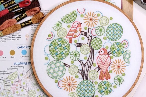 Finished embroidery hoop-art of tree of life
