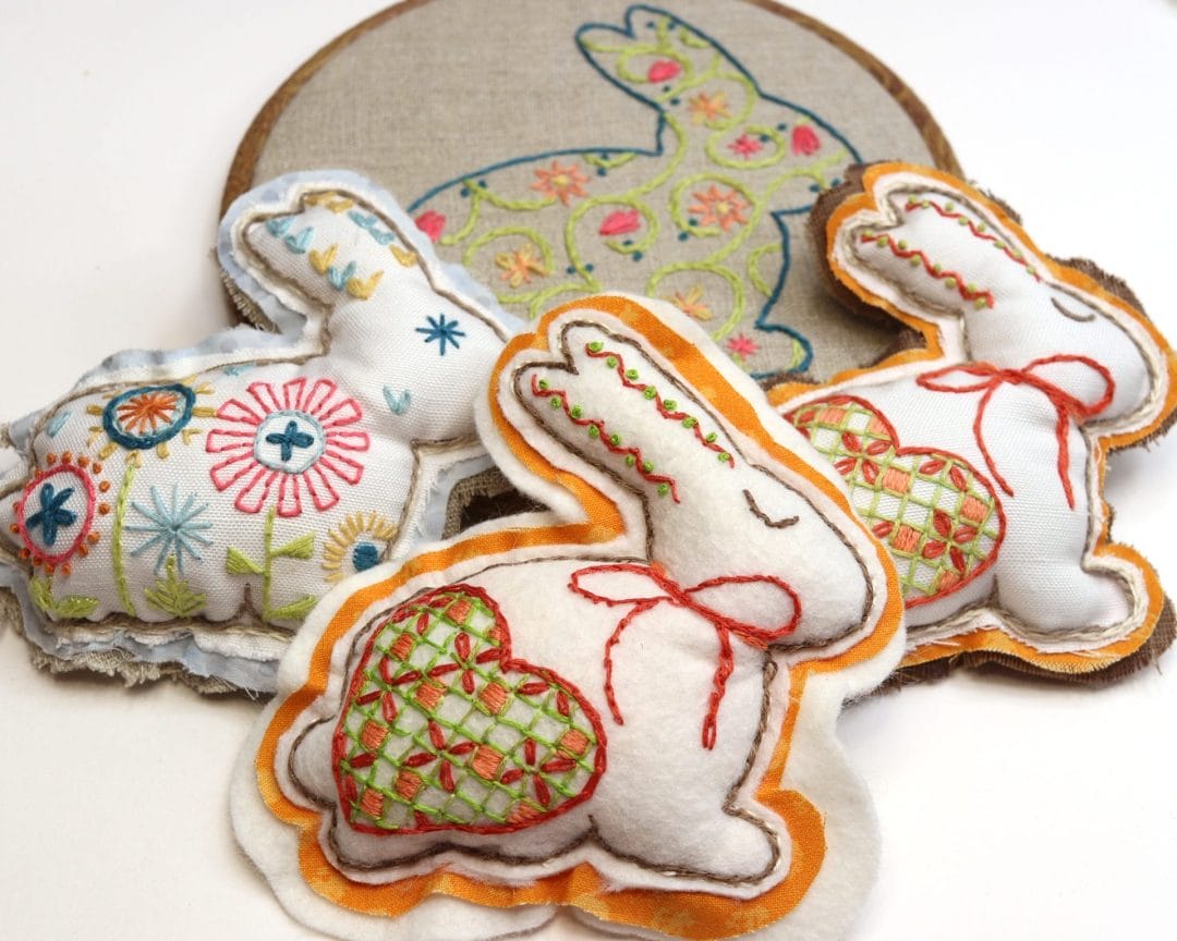 spring easter bunny embroidery projects